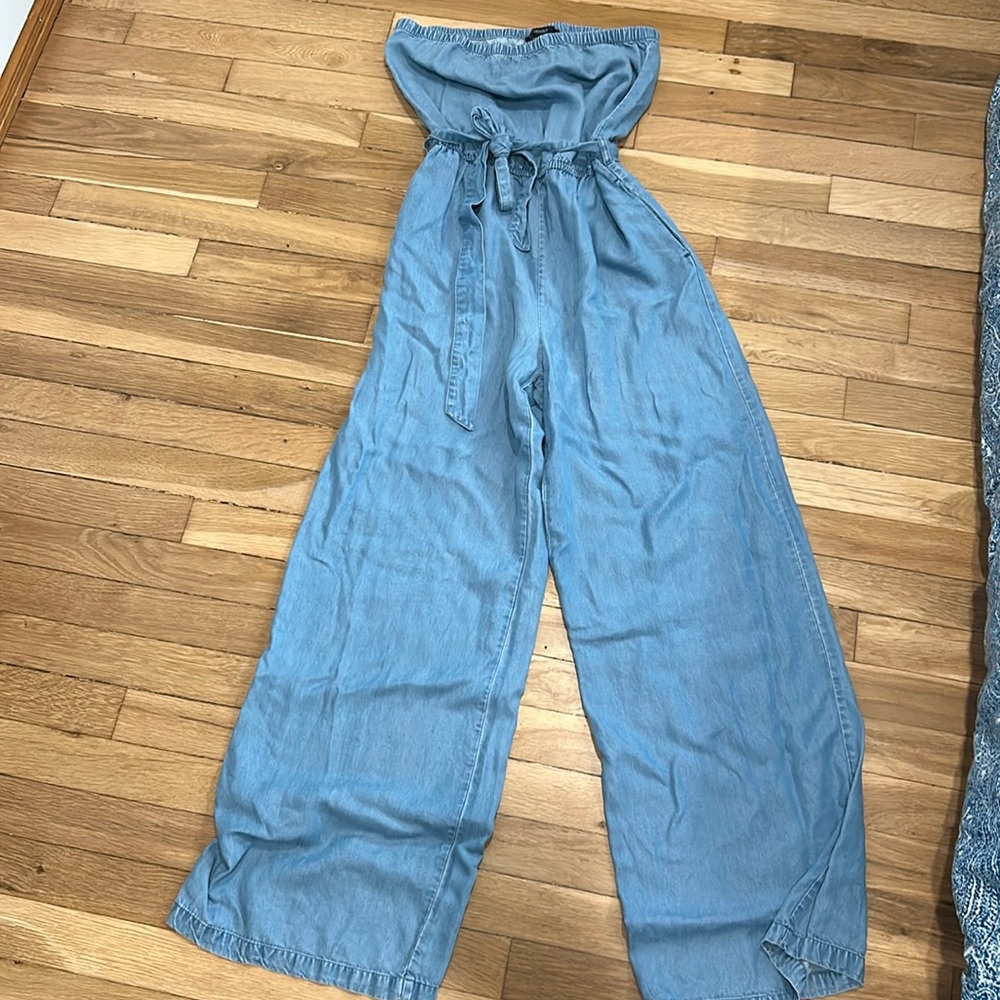Forever 21 Light Blue Denim Jumpsuit